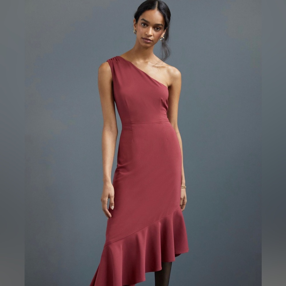 Hutch red one shoulder dress